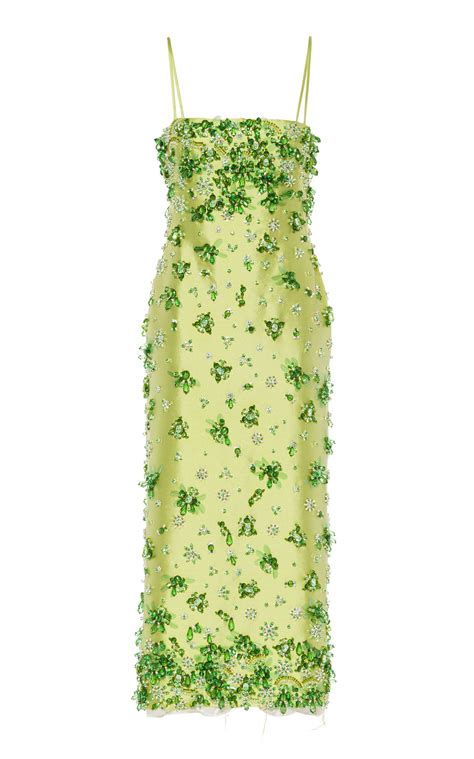 miu miu green embellished dress|Designer Women's Dresses .